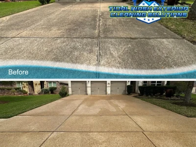 Driveway Cleaning Transformation – Before & After Results in Richmond, TX