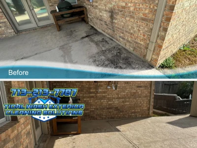 Concrete Driveway Restoration with Soft Wash