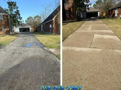Sidewalk Mold Removal - Before and After