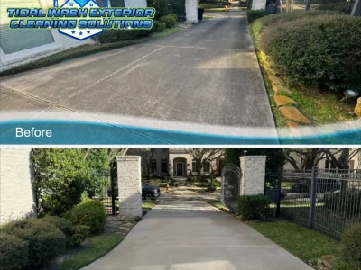 Before and After Driveway Cleaning Results