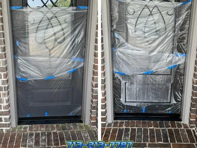 Wooden Door Protection During Soft Washing – League City Project | Tidal Wash