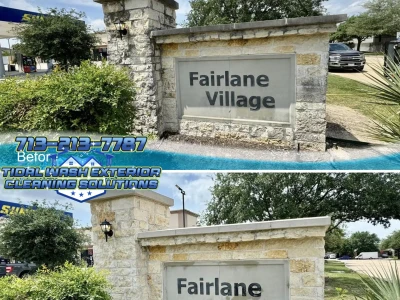 HOA Harris County Subdivision Sign Before Soft Wash | Tidal Wash